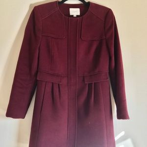 LOFT Wool Burgundy Coat